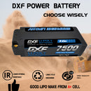 DXF LiPo Battery 2S2P HV 7.6V 7500mAh 150C Graphene Gray with 5mm Bullet / EC5 / T / TRX / XT60 / XT90 / XT150 / Q8s Plug for RC 1/10 1/8 1/5 Scale Car Racing