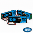DXF 2S 7.4V 5200mAh 120C Graphene LiPo Hardcase Battery with 10AWG Deans T-Plug for RC Car Truck (1-6 Pack)
