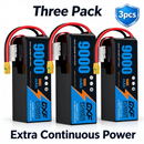 DXF 6S 22.2V 9000mAh 100C Soft Case LiPo Battery with 10AWG Wire for Toy Cars, Boats, UAVs & Drones (1-6 Pack)