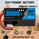 DXF SEMI-SOLID 14S 53.9V 30000mAh 15C Soft Case LiPo Battery with 8AWG Wire for Toy Cars, Boats, UAVs & Drones (1-6 Pack)