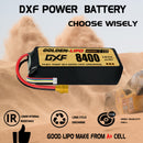 DXF LiPo Battery 4S 14.8V 8400mAh 140C Graphene Softcase with EC5 / T / TRX / XT60 / XT90 / XT150 / Q8s Plug for RC 1/8 1/10 Buggy Truck Car Off-Road Drone