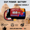 DXF 650mAh 2S 150C 7.6V Lipo Battery Pack for FPV LiPo Battery