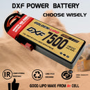 (CN)DXF Lipo Battery 2S 7.6V 7500MAH 150C  lipo Hardcase with  DEANS/T Plug for Rc 1/8 1/10 Buggy Truck Car Off-Road Drone