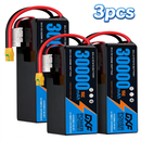 DXF 6S 23.1V 30000mAh 15C Soft Case LiPo Battery with 8AWG Wire for Toy Cars, Boats, UAVs & Drones (1-6 Pack)