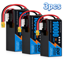DXF 6S 22.2V 10000mAh 15C Soft Case LiPo Battery with 8AWG Wire for Toy Cars, Boats, UAVs & Drones (1-6 Pack)