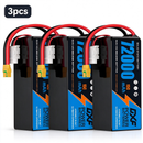 DXF SEMI-SOLID 14S 53.9V 72000mAh 15C Soft Case LiPo Battery with 8AWG Wire for Toy Cars, Boats, UAVs & Drones (1-6 Pack)
