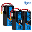 DXF SEMI-SOLID 6S 22.2V 40000mAh 5C Soft Case LiPo Battery with 8AWG Wire for Toy Cars, Boats, UAVs & Drones (1-6 Pack)