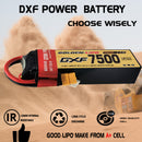 (CN)DXF 2S Lipo Battery 7.6V 150C 75000mAh Soft Case Battery with EC5 XT90 Connector for Car Truck Tank RC Buggy Truggy Racing Hobby