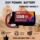 DXF 1350mAh 2S 140C 7.4V Lipo Battery Pack for FPV LiPo Battery
