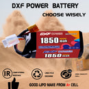 DXF 1850mAh 4S 100C 14.8V Lipo Battery Pack for FPV LiPo Battery