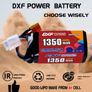 DXF 1350mAh 4S 100C 14.8V Lipo Battery Pack for FPV LiPo Battery