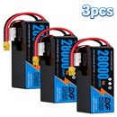 DXF SEMI-SOLID 12S 46.2V 28000mAh 15C Soft Case LiPo Battery with 8AWG Wire for Toy Cars, Boats, UAVs & Drones (1-6 Pack)