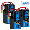 DXF 6S 23.1V 23000mAh 15C Soft Case LiPo Battery with 8AWG Wire for Toy Cars, Boats, UAVs & Drones (1-6 Pack)