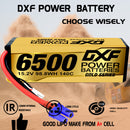 (FR)DXF Lipo Battery 4S 15.2V 6500MAH 140C GoldSeries Graphene lipo Hardcase with EC5 and XT90 Plug for Rc 1/8 1/10 Buggy Truck Car Off-Road Drone