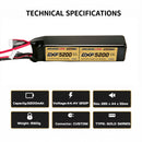 DXF Lipo Battery 12S 44.4V 5200mAh 100C GoldSeries Graphene Softcase with EC5 / T / TRX / XT60 / XT90 / XT150 / Q8s Plug for RC 1/8 1/10 Buggy Truck Car Off-Road Drone