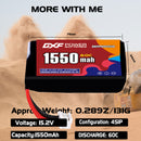 DXF LiPo Battery 4S HV 15.2V 1550mAh 60C with PH2.0 / JST / XT30 / SM / XT60 / EC5 / XT90 for FPV Drone Whoop Micro Racing