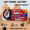 DXF 550mAh 6S 80C 22.2V Lipo Battery Pack for FPV LiPo Battery