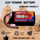 DXF 1050mAh 2S 150C 7.4V Lipo Battery Pack for FPV LiPo Battery