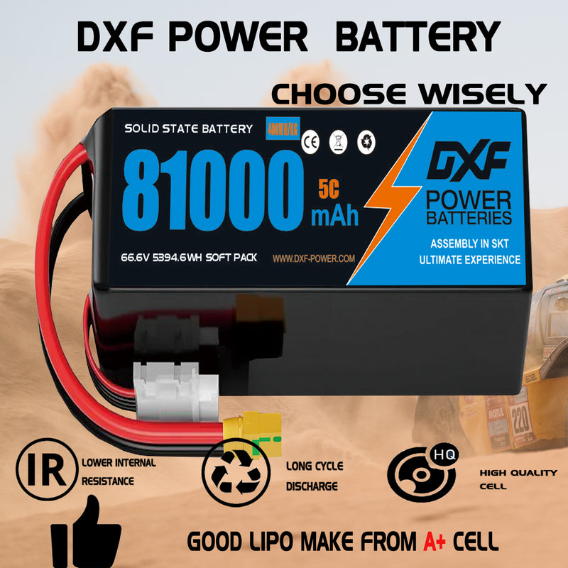 (CN)DXF 18S Lipo Battery 66.6V 5C 81000mAh Soft Case Battery  for Drone UAV FPV Car Truck Tank RC Buggy Truggy Racing Hobby