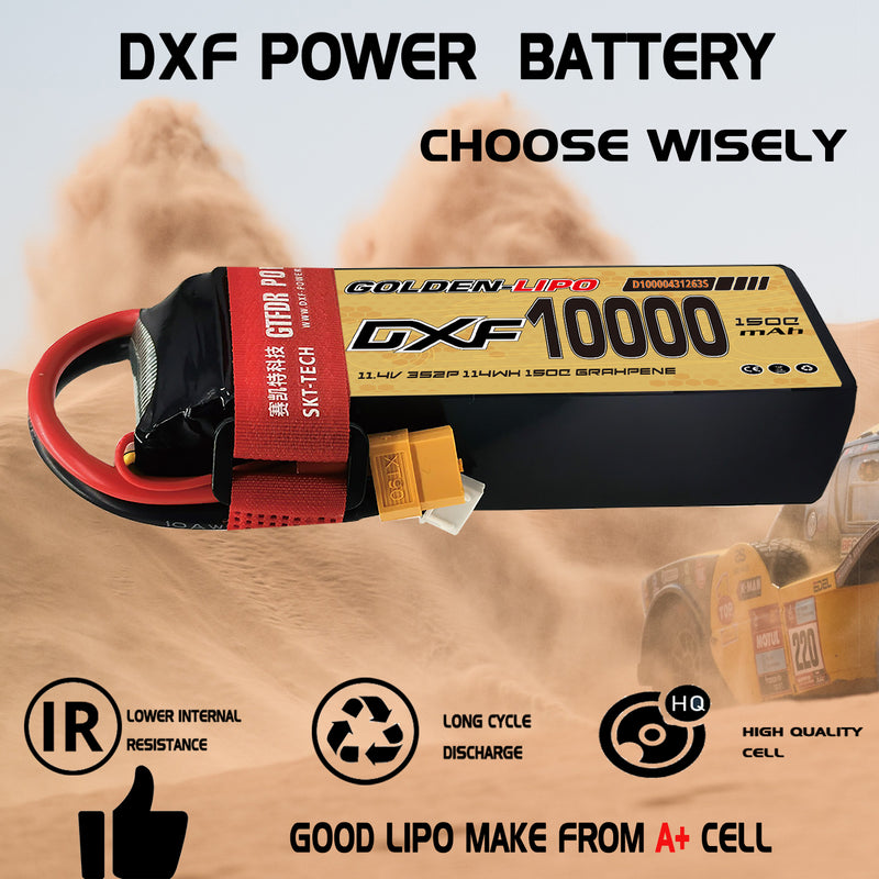 (CN)DXF 3S Lipo Battery 11.4V 150C 7500mAh Soft Case Battery with EC5 XT90 Connector for Car Truck Tank RC Buggy Truggy Racing Hobby