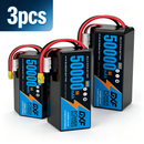 DXF SEMI-SOLID 12S 44.4V 50000mAh 5C Soft Case LiPo Battery with 8AWG Wire for Toy Cars, Boats, UAVs & Drones (1-6 Pack)