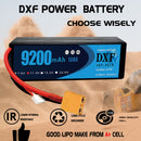 (ES)DXF Lipo Battery 3S 11.4V 9200MAH 130C Blue Series Graphene lipo Hardcase with XT90 Plug for Rc 1/8 1/10 Buggy Truck Car Off-Road Drone