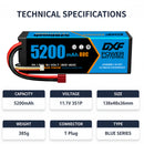 DXF 리포 배터리 3S 11.1V 5200MAH 80C 블루 시리즈 리포 하드케이스 딘스 플러그 포함 (RC 1/8 1/10 버기 트럭 자동차 오프로드 드론용)