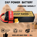 DXF Lipo Battery 6S 22.2V 5200mAh 100C Graphene Softcase with EC5 / T / TRX / XT60 / XT90 / XT150 / Q8s Plug for RC 1/8 1/10 Buggy Truck Car Off-Road Drone