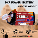 DXF 2800mAh 4S 100C 14.8V Lipo Battery Pack for FPV LiPo Battery