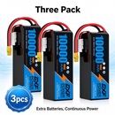 DXF 6S 22.8V 10000mAh 100C Soft Case LiHV Battery with 8AWG Wire for Toy Cars, Boats, UAVs & Drones (1-6 Pack)