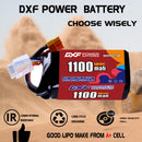 DXF 1100mAh 4S 120C 14.8V Lipo Battery Pack for FPV LiPo Battery