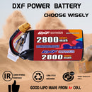 DXF 2800mAh 6S 100C 22.2V Lipo Battery Pack for FPV LiPo Battery