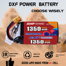 DXF 1350mAh 6S 140C 22.2V Lipo Battery Pack for FPV LiPo Battery