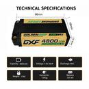 DXF LiPo Battery 2S HV 7.6V 4800mAh 140C Graphene Gray NGP Plus Gold Version with 5mm Bullet / EC5 / T / TRX / XT60 / XT90 / XT150 / Q8s Plug for RC 1/10 Touring Car Racing