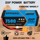 (CA)DXF Lipo Battery 4S 14.8V 7500mAh 100C/200C HardCase Lipo Battery for RC HPI HSP 1/8 1/10 Buggy RC Car Truck