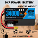 (CN)DXF 12S Lipo Battery 46.2V 15C 34000mAh Soft Case Battery  for Drone UAV FPV Car Truck Tank RC Semi solidstate Battery Racing Hobby