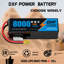 DXF LiPo Battery 6S HV 22.8V 8000mAh 130C Graphene Softcase Blue with EC5 / T / TRX / XT60 / XT90 / XT150 / Q8s Plug for RC 1/8 1/10 Buggy Truck Car Off-Road Drone