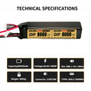 DXF Lipo Battery 12S HV 45.6V 8000mAh 140C GoldSeries Graphene Softcase with EC5 / T / TRX / XT60 / XT90 / XT150 / Q8s Plug for RC 1/8 1/10 Buggy Truck Car Off-Road Drone