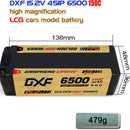 DXF LiPo Battery 4S HV 15.2V 6500mAh 150C Graphene NGP Gold Version with 5mm Bullet / EC5 / T / TRX / XT60 / XT90 / XT150 / Q8s Plug for RC 1/8 1/5 Scale Car Buggy Truggy Racing