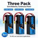DXF 6S 22.2V 10000mAh 100C Soft Case LiPo Battery with 10AWG Wire for Toy Cars, Boats, UAVs & Drones (1-6 Pack)
