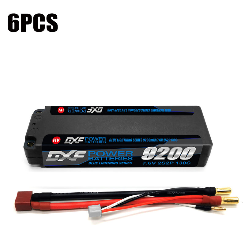 (FR) DXF 2S 7.6V Lipo Battery 130C 9200mAh with 5mm Bullet for RC 1/8 Vehicles Car Truck Tank Truggy Competition Racing Hobby