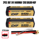 (CN)DXF 5mm 2S 8400mAh 7.4V 120C GOLDEN-NGP Batteria Lipo ad Alta Capacità Hardcase con XT90 Spina per 1:8 Scala RC Auto, Multi-Rotore RC Aeroplano, RC Elicottero, RC Barca
