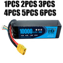 (FR)DXF 4S Lipo Battery 14.8V 10000mAh 100C 200C XT90 for RC 1/8 1/10 Car Truck Tank Models XXMAX 8S Arrama
