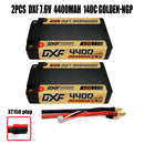 (CN)DXF 5mm 2S 4400mAh 7.6V 140C GOLDEN-NGP Batteria Lipo ad Alta Capacità Hardcase con XT90 Spina per 1:8 Scala RC Auto, Multi-Rotore RC Aeroplano, RC Elicottero, RC Barca