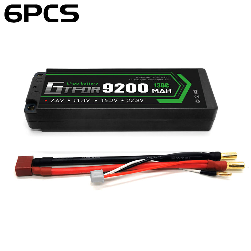 (ES) GTFDR 2S 7.6V Lipo Battery 130C 9200mAh with 5mm Bullet for RC 1/8 Vehicles Car Truck Tank Truggy Competition Racing Hobby