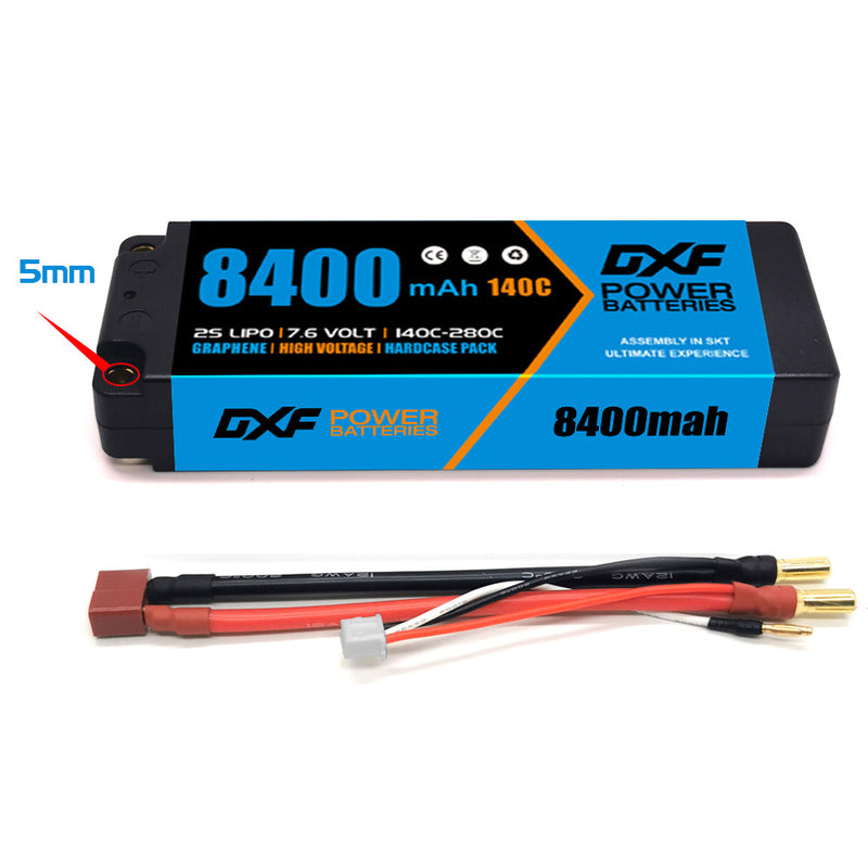(IT) DXF 2S 7.6V Lipo Battery 140C 8400mAh with 5mm Bullet for RC 1/8 Vehicles Car Truck Tank Truggy Competition Racing Hobby