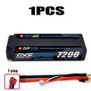 (CN) DXF 2S 7.6V Lipo Battery 140C 7200mAh LCG with 5mm Bullet for RC 1/8 Vehicles Car Truck Tank Truggy Competition Racing Hobby