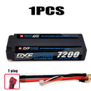 (CN) DXF 2S 7.6V Lipo Battery 140C 7200mAh LCG with 4mm Bullet for RC 1/8 Vehicles Car Truck Tank Truggy Competition Racing Hobby
