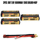 (EU)DXF 5mm 2S 6600mAh 7.6V 150C GOLDEN-NGP Batteria Lipo ad Alta Capacità Hardcase con XT90 Spina per 1:8 Scala RC Auto, Multi-Rotore RC Aeroplano, RC Elicottero, RC Barca