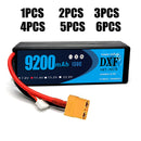 (ES)DXF Lipo Battery 3S 11.4V 9200MAH 130C Blue Series Graphene lipo Hardcase with XT90 Plug for Rc 1/8 1/10 Buggy Truck Car Off-Road Drone